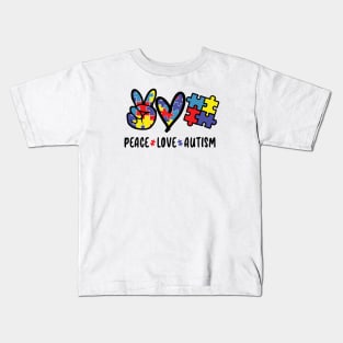 Peace Love Autism Design! Kids T-Shirt